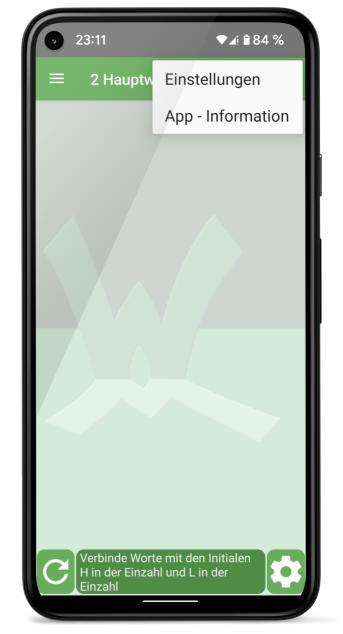 Wortspiel App (basic) - Navigation